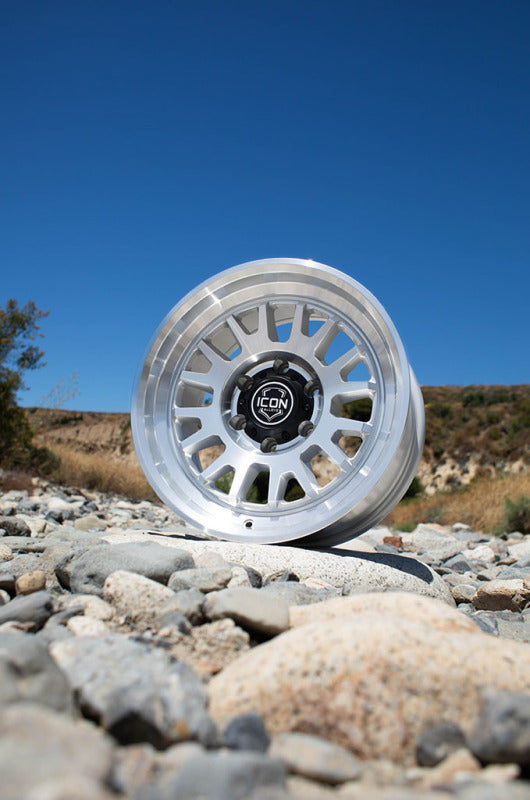 

ICON 8217855557SM - ICO8217855557SM - ICON Anza 17x8.5 5x150 25mm Offset 5.75in BS Silver Machined Wheel - Shipped in Europe - Tuningsupply.com
