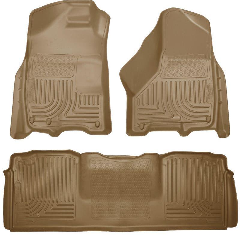 Husky Liners 10-12 Dodge Ram 2500/3500 Mega Cab WeatherBeater Combo Tan Floor Liners-tuningsupply.com