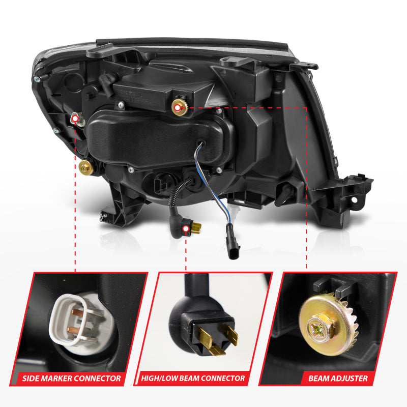 

ANZO 111640A - ANZ111640A - ANZO 05-11 Toyota Tacoma Full LED Projector Headlights White DRL/Init/SeqSig Black - Pair - Shipped in Europe - Tuningsupply.com

