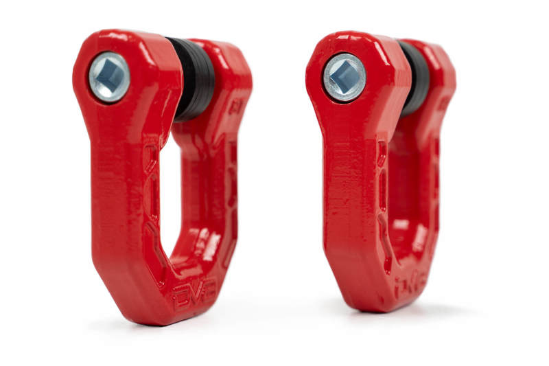 DV8 Offroad Elite Series D-Ring Shackles - Pair (Red)-tuningsupply.com