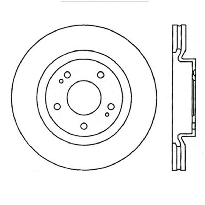 StopTech Power Slot 08-09 Evo 10 Slotted Left Front Rotor-Brake Rotors - Slotted-Stoptech-STO126.46076SL-SMINKpower Performance Parts