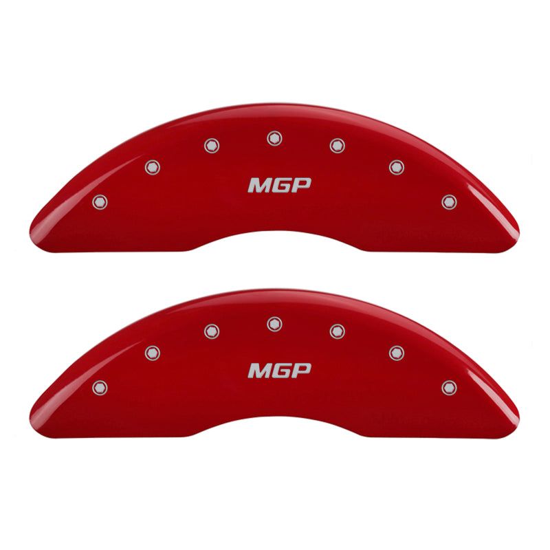 MGP 4 Caliper Covers Engraved Front & Rear MGP Red finish silver ch-tuningsupply.com