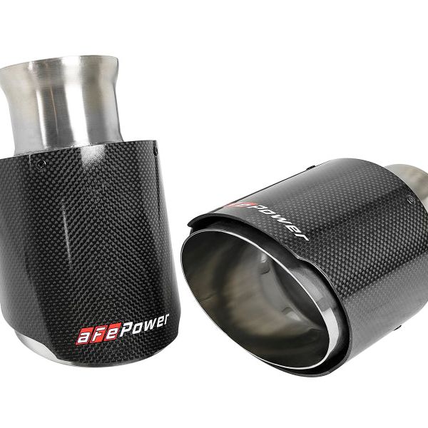 aFe MACH Force-XP 4-1/2in Carbon Fiber OE Replacement Exhaust Tips - 15-19 Dodge Charger/Hellcat-tuningsupply.com