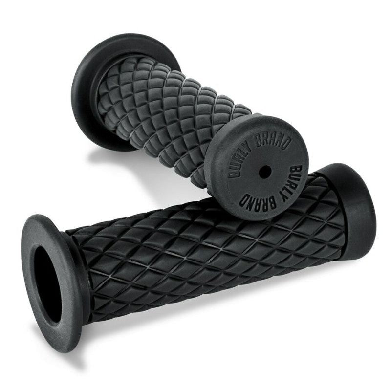 Burly Brand Rubber Diamondback Grips 7/8in - Black-tuningsupply.com