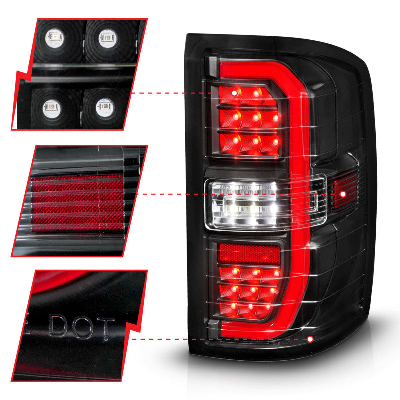 

ANZO 311464 - ANZ311464 - ANZO 14-18 GMC Sierra 1500 Full LED Taillights Black Housing Clear Lens (w/C Light Bars) - Shipped in Europe - Tuningsupply.com

