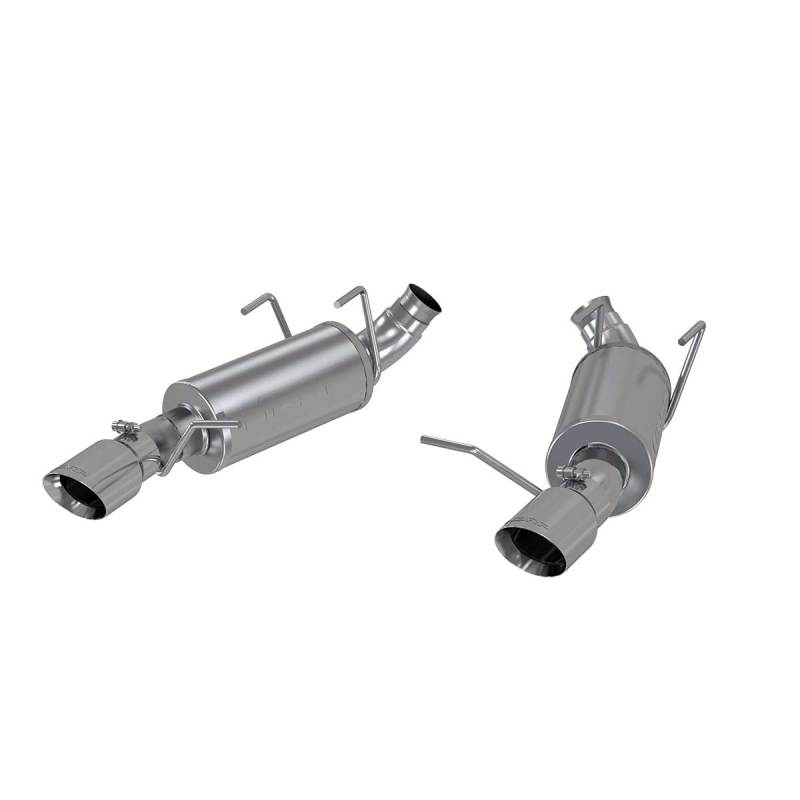 MBRP 11-14 Ford Mustang V6 3in. Dual Muffler Axle Back Split Rear T409 Exhaust System-tuningsupply.com