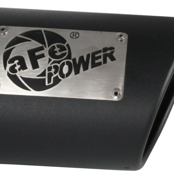 aFe Power Diesel Exhaust Tip Black- 4 in In x 5 out X 12 in Long Bolt On (Right)-tuningsupply.com