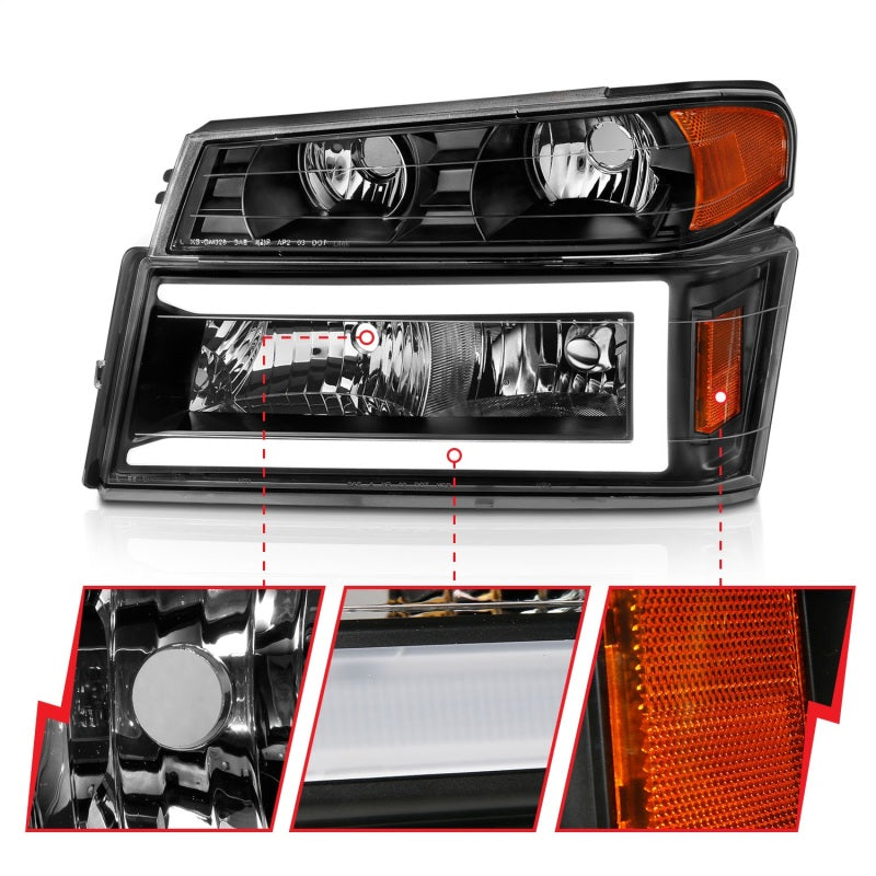 

ANZO 111558 - ANZ111558 - ANZO 04-12 GM Colorado/Canyon/I-Series Crystal Headlights - w/ Light Bar Black Housing 4pcs - Shipped in Europe - Tuningsupply.com
