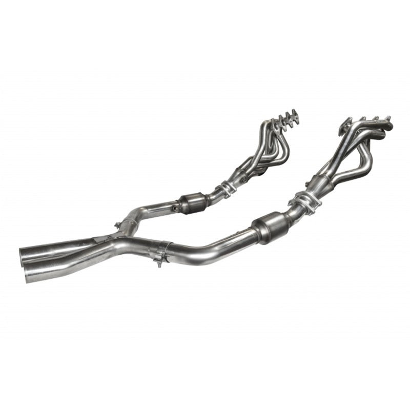 Kooks 05-10 Ford Mustang GT Manual 1 5/8in x 2 1/2in SS Long Tube Headers and OEM Catted SS X Pipe-tuningsupply.com