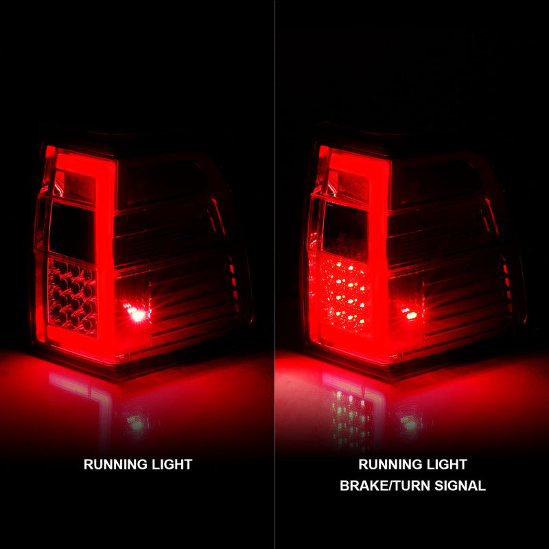 ANZO 07-17 For Expedition LED Taillights w/ Light Bar Chrome Housing Red/Clear Lens-tuningsupply.com