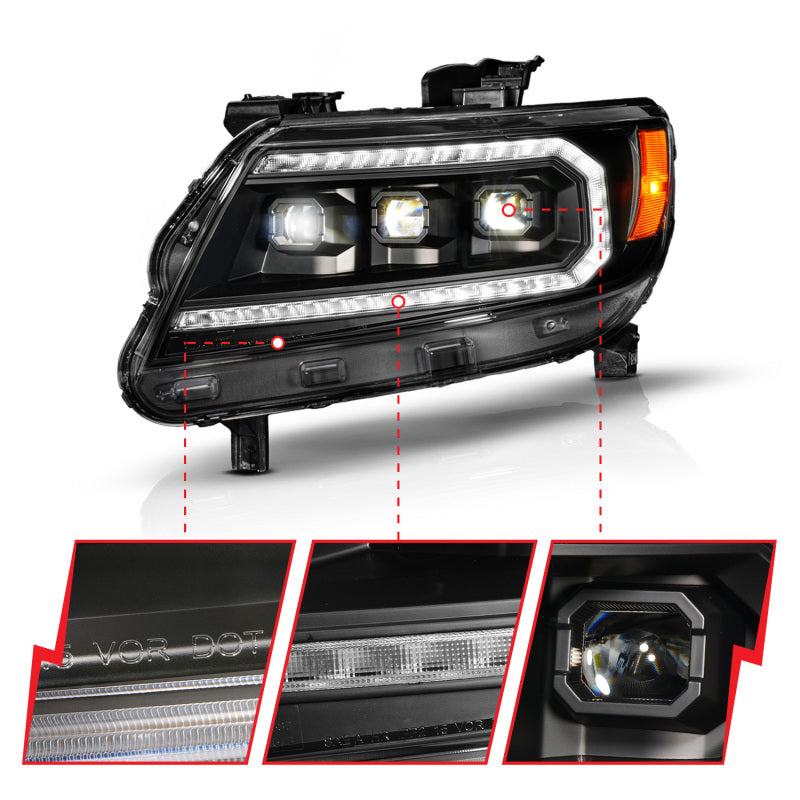 

ANZO  - ANZ111634 - ANZO 15-22 Chevy Colorado Blk Housing Full LED DRL Projector Headlight w/ Sequential Light Bar - Shipped in Europe - Tuningsupply.com
