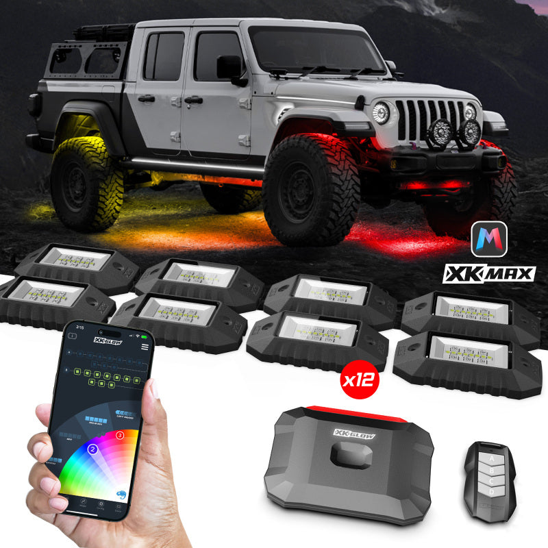 

XKGLOW mx-rock-pro - XKGMX-ROCK-PRO - XK Glow RGBW 12pc Addressable LED Rock Light Kit - Shipped in Europe - Tuningsupply.com
