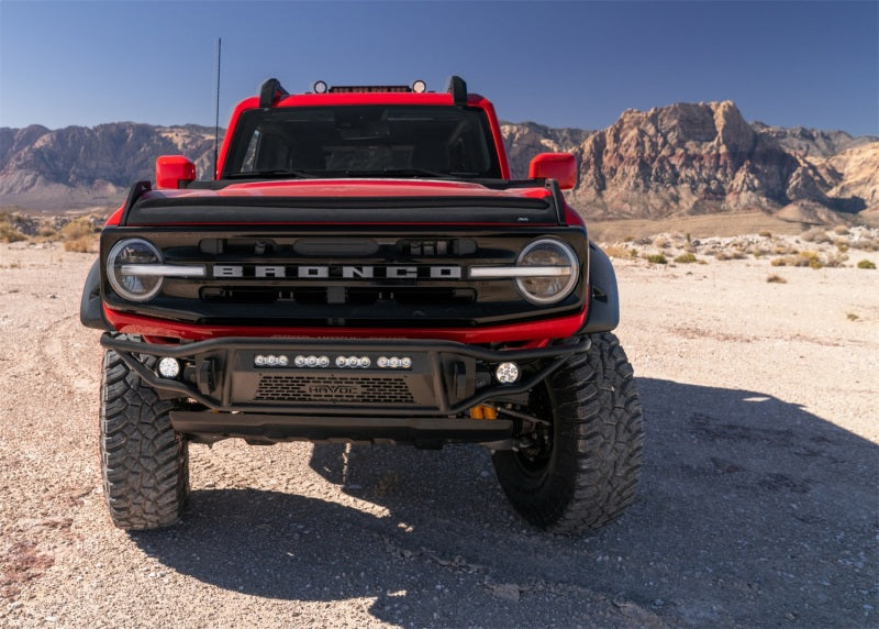 AVS 21-23 Ford Bronco 2/4Dr. Excl. Raptor Aeroskin II Textured Low Profile Hood Shield - Black-tuningsupply.com