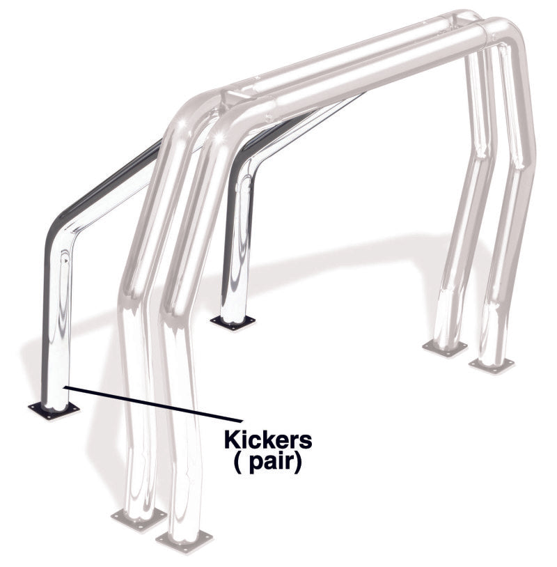 Go Rhino RHINO Bed Bar - Kickers - Chrome-tuningsupply.com