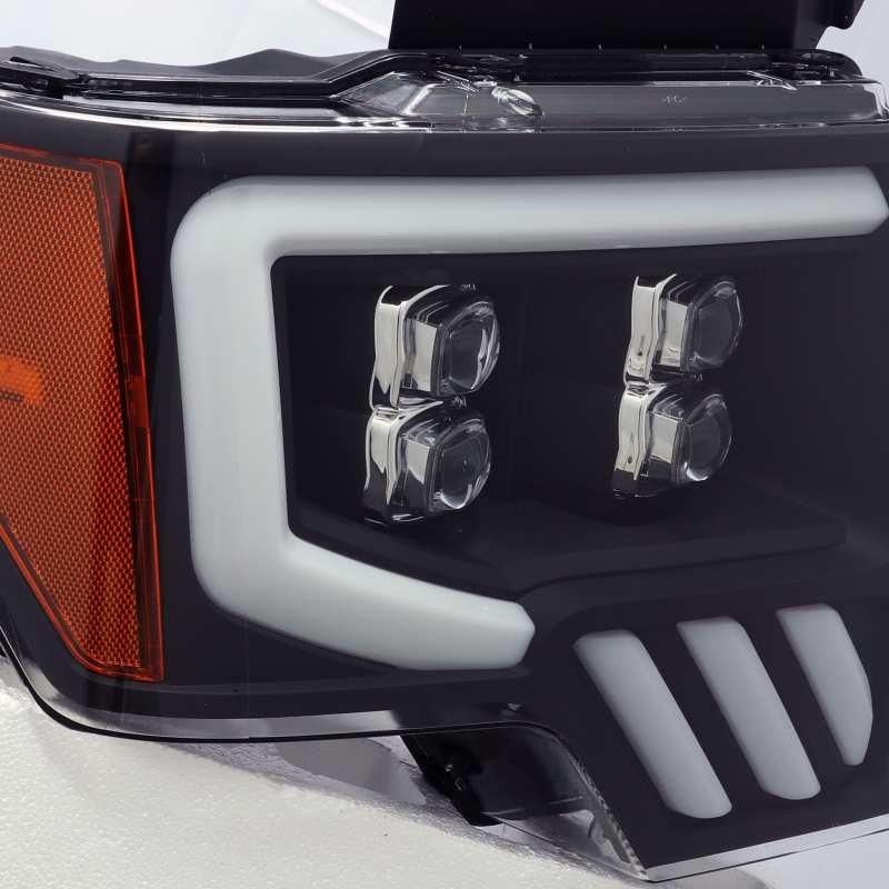 AlphaRex 09-14 Ford F-150 NOVA LED Proj Headlights Plank Style Matte Black w/Activ Light/Seq Signal-tuningsupply.com