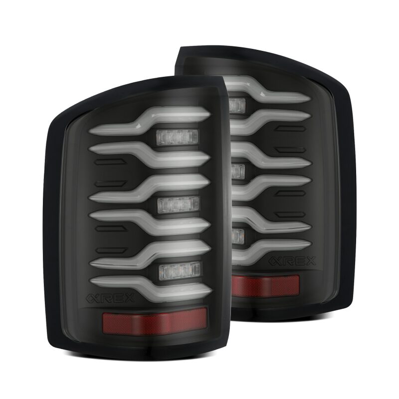 

AlphaRex 630040 - ARX630040 - AlphaRex 14-18 GMC Sierra 1500/2500HD/3500HD LUXX-Series LED Tail Lights Blk w/Actv Light & Seq. Sig - Shipped in Europe - Tuningsupply.com
