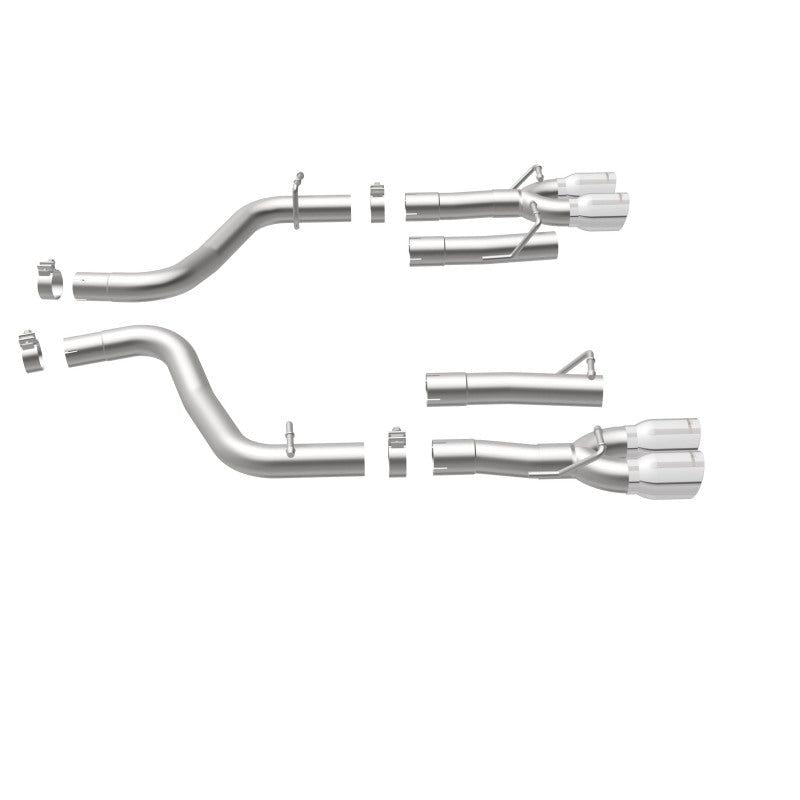 MagnaFlow Axle-Back, SS, 2.5in, Quad Split Rear 3.5in Tip 2015 Dodge Challenger 3.6L V6-tuningsupply.com