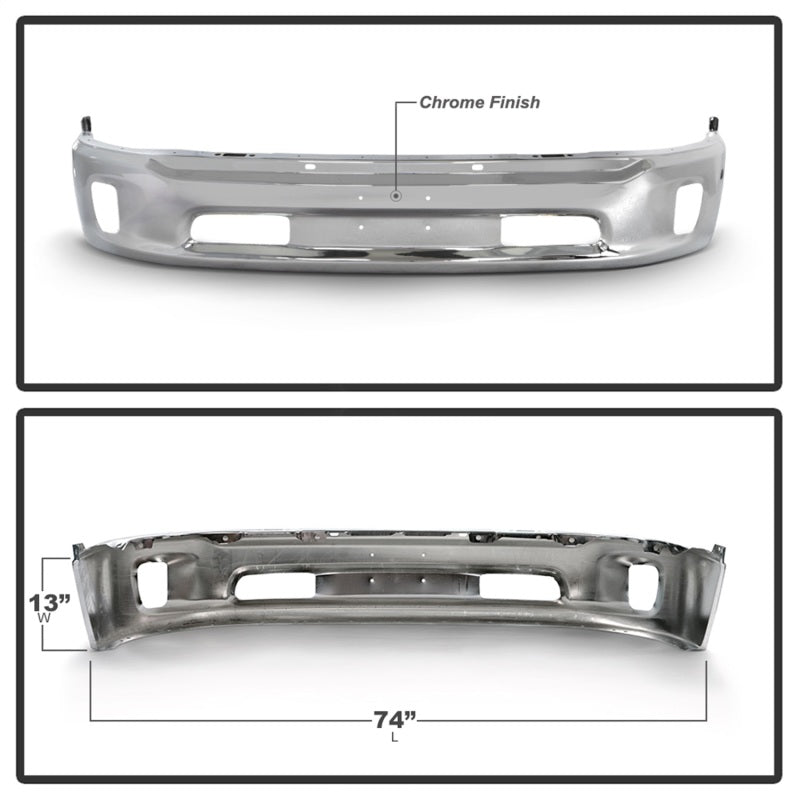 

SPYDER  - SPY9948503 - Spyder Dodge Ram 1500 13-18 Bottom w/o Sensor w/Fog Light Hole Front Bumper-Chrome (OEM 68160853AB) - Shipped in Europe - Tuningsupply.com
