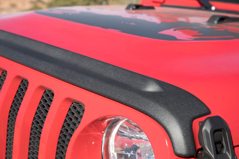 Bushwacker 18-19 Jeep Wrangler Rubicon/Sport//Unlimited/Sport S Hood Stone Guard- Black-tuningsupply.com