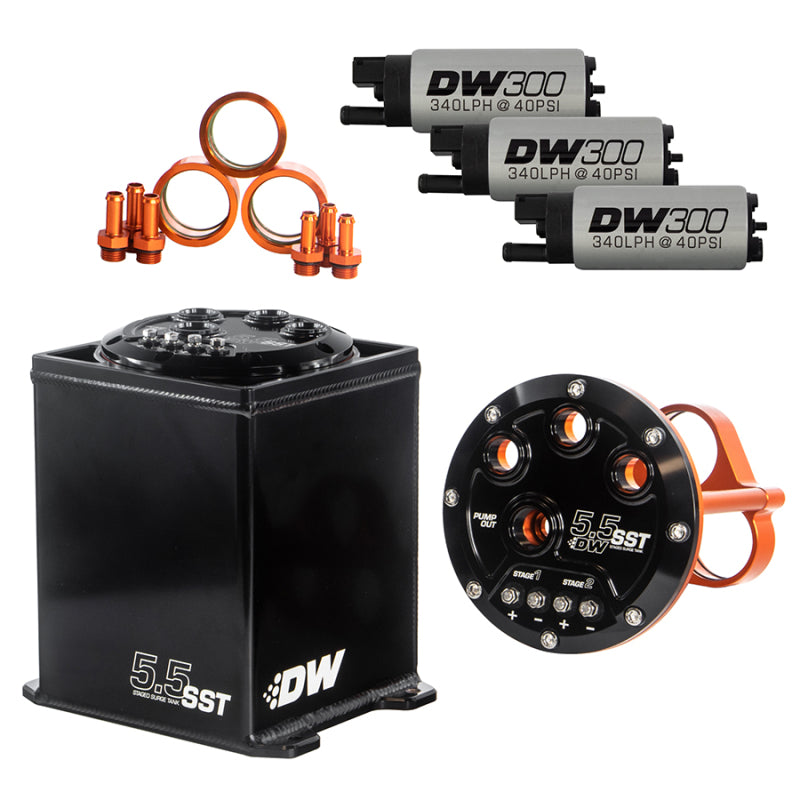 
  

DeatschWerks 6-301-55ST - DWK6-301-55ST - DeatschWerks 5.5L Modular Surge Tank Includes 3 DW300 Fuel Pumps - Shipped in Europe - Tuningsupply.com

