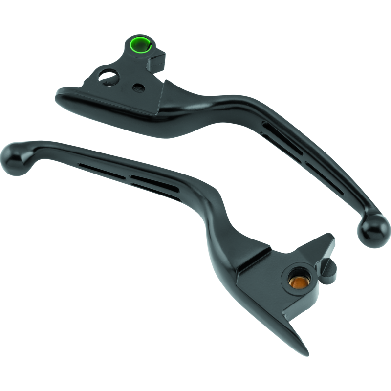 Bikers Choice 15-17 FLST FXST Black Slotted Lever Set-tuningsupply.com