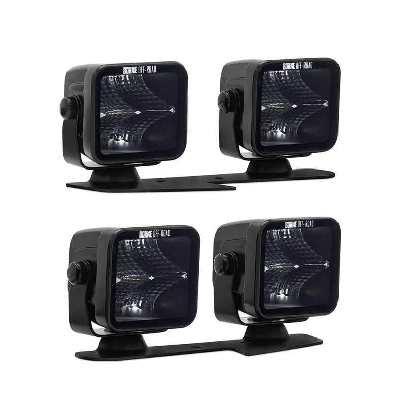 Borne Off-Road 21+ Bronco Light Pods 4pc Ditch 3x3 Flood-tuningsupply.com