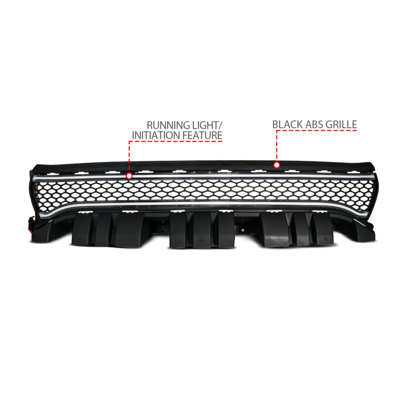 ANZO 15-23 Dodge Charger Black LED Grille w/ Initiation & Running Light/DRL Bar-tuningsupply.com