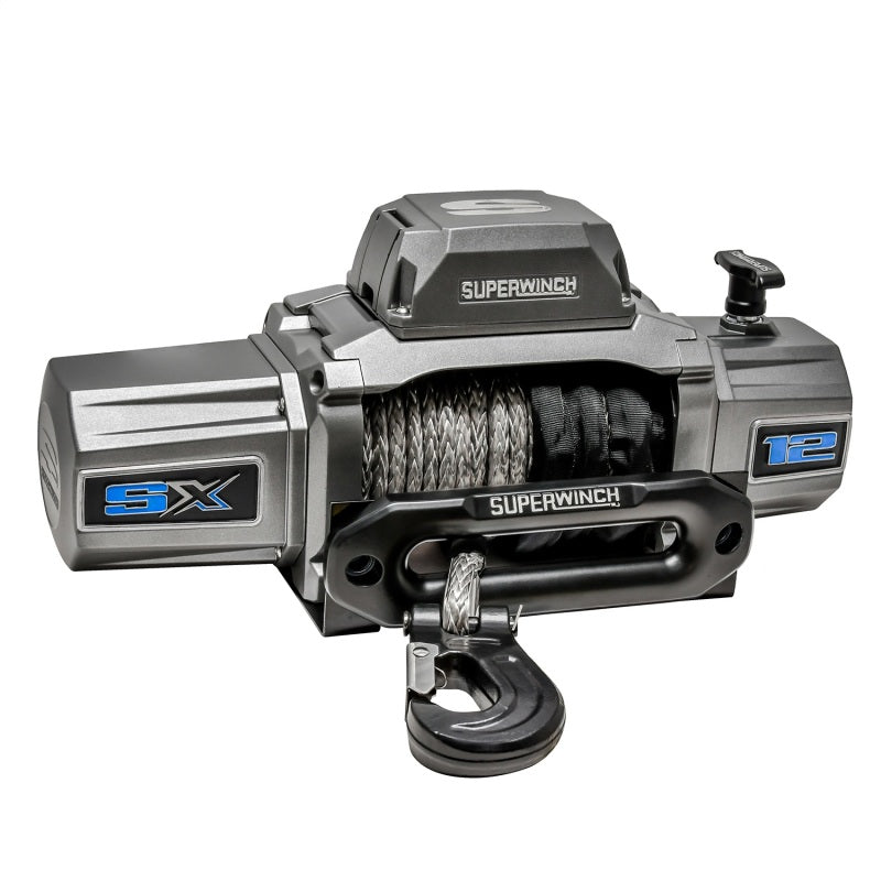 

Superwinch  - SUW1712201 - Superwinch 12000 LBS 12V DC 3/8in x 80ft Synthetic Rope SX 12000SR Winch - Graphite - Shipped in Europe - Tuningsupply.com
