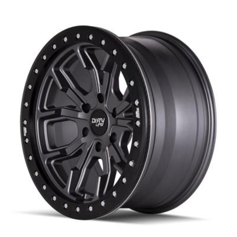 Dirty Life 9303 DT-1 17x9/5x127 BP/-12mm Offset/78.1mm Hub Matte Gunmetal Wheel - Simulated Rashring-tuningsupply.com