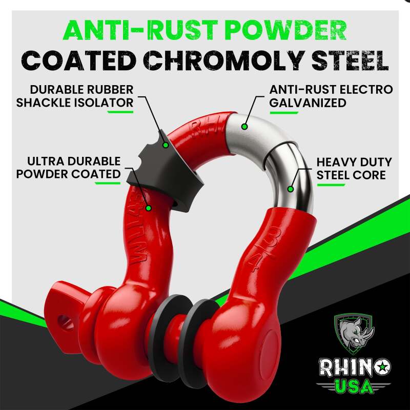 

Rhino USA RNO-RED-SHACKLES - RSARNO-RED-SHACKLES - Rhino USA 3/4In D-Ring Shackle Set (2-Pack)(Red) - Shipped in Europe - Tuningsupply.com
