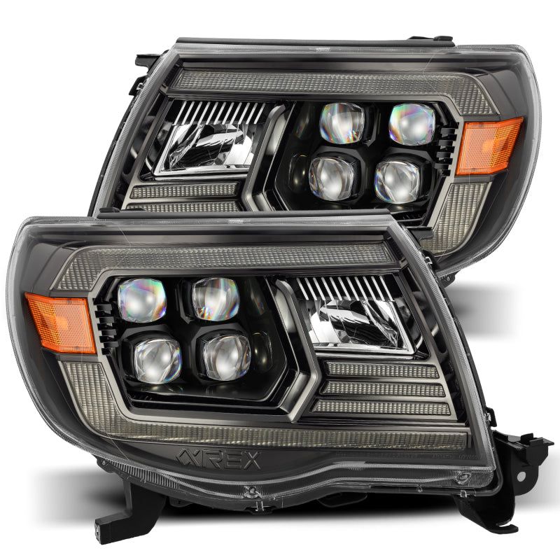 AlphaRex 05-11 Toyota Tacoma NOVA LED Projector Headlights Plank Style Black w/Activation Light/DRL-tuningsupply.com