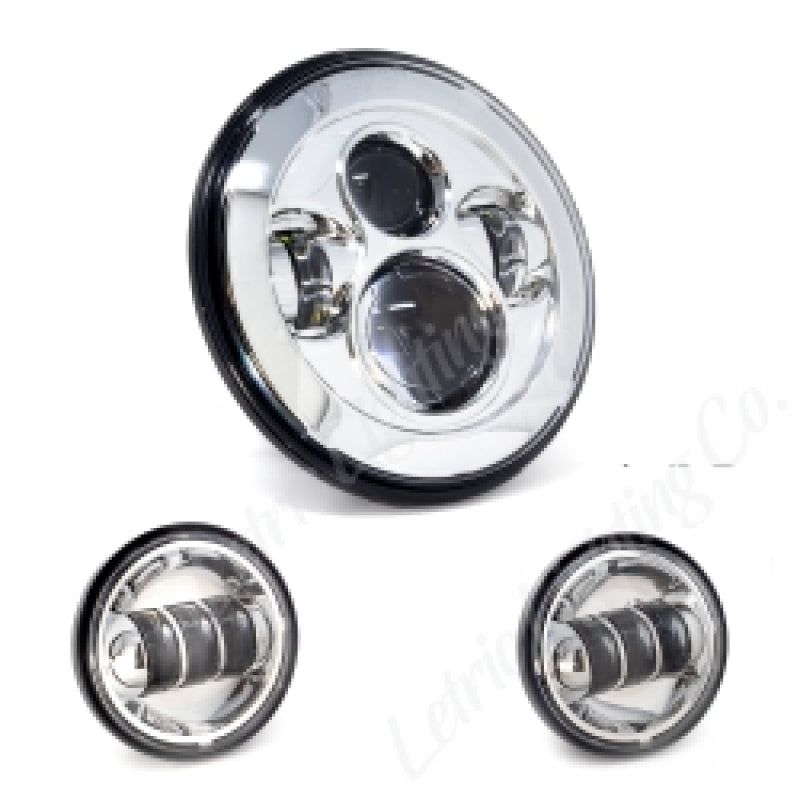 Letric Lighting 7in Led Hdlght W/Pass Lmps Chr-tuningsupply.com