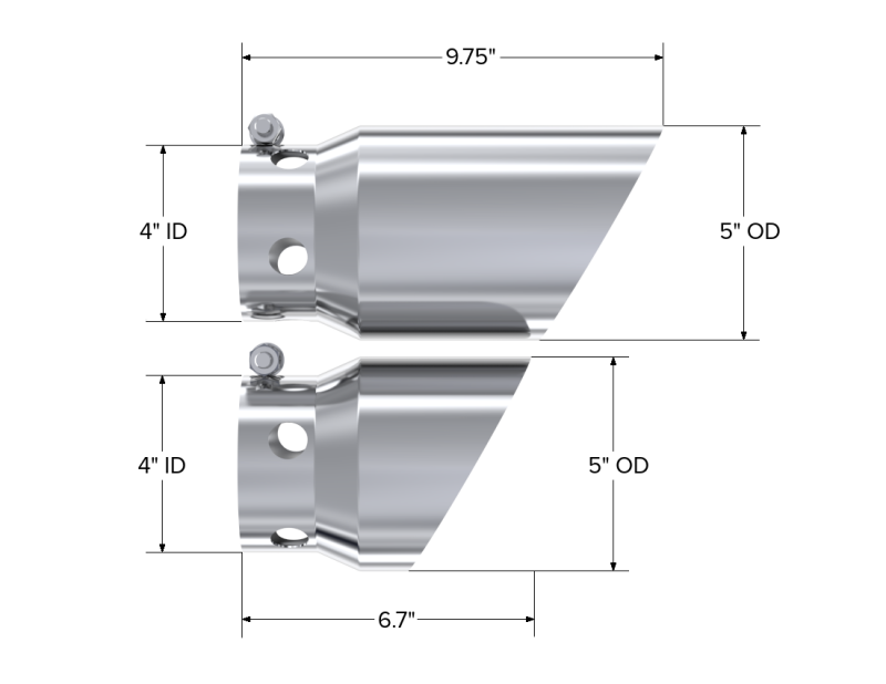 MBRP 2008 Ford F250/350/450 6.4 L 4 inlet 5 Tip Cover Set - 6 and 9 in length-tuningsupply.com