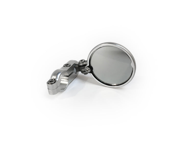 CRG Blindsight Folding 2 in. Round Bar-End Mirror - Silver-tuningsupply.com