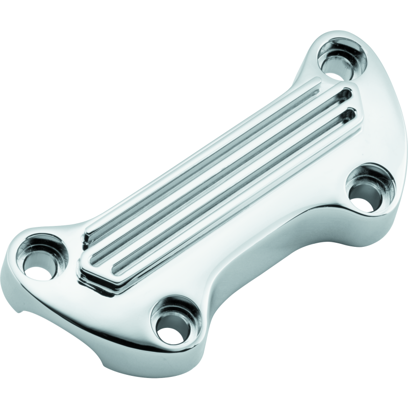 Bikers Choice 74-Up Chrome Finned Handlebar Clamp-tuningsupply.com