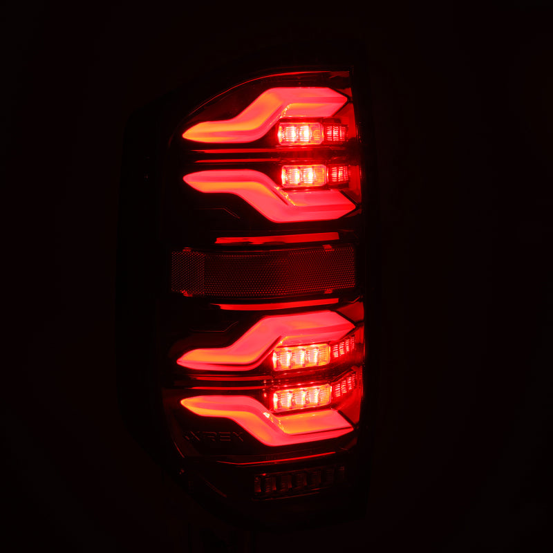 AlphaRex 14-21 Toyota Tundra LUXX LED Taillights Blk w/Activ Light/Seq Signal-tuningsupply.com