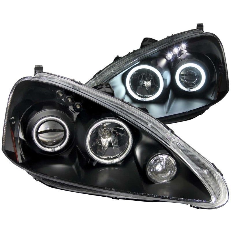 ANZO 2005-2006 Acura Rsx Projector Headlights w/ Halo Black-tuningsupply.com