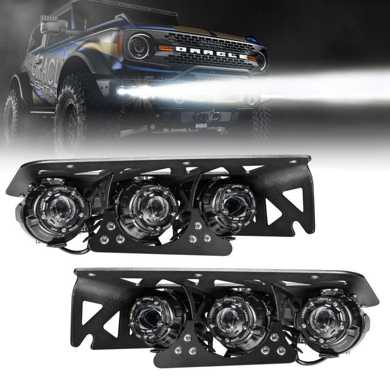 Oracle Lighting 21-24 Ford Bronco Off Road Laser and LED Fog Light Kit for Steel Bumper SEE WARRANTY-tuningsupply.com