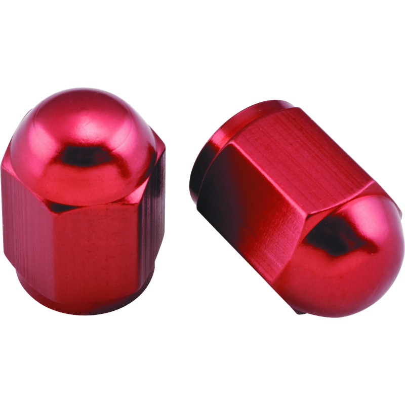 BikeMaster Valve Caps Aluminum (6 Pair) - Red-tuningsupply.com