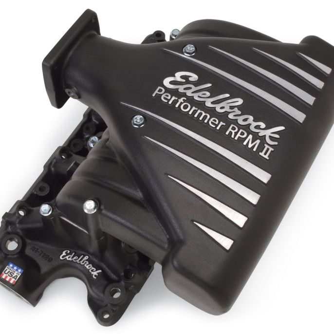 Edelbrock Intake Manifold Ford Mustang 5 0L Performer RPM II Manifold Black Finish-tuningsupply.com