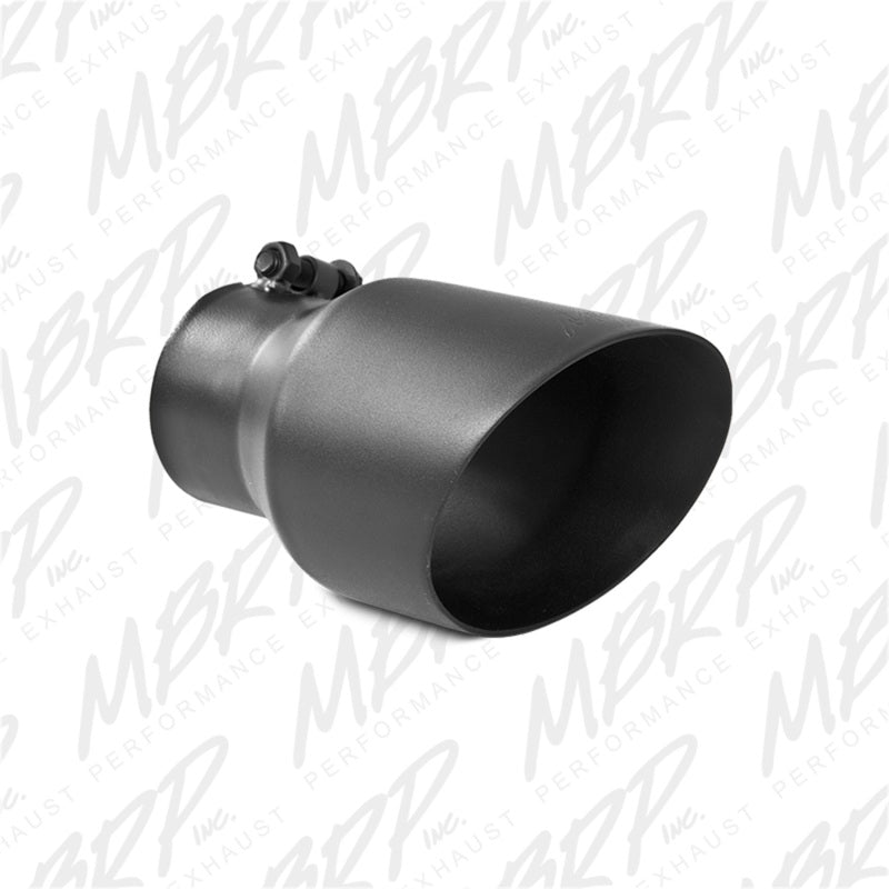 MBRP Universal Tip 4.5in OD 3in Inlet 8in Length Dual Walled Angled Exhaust Tip - Black-tuningsupply.com