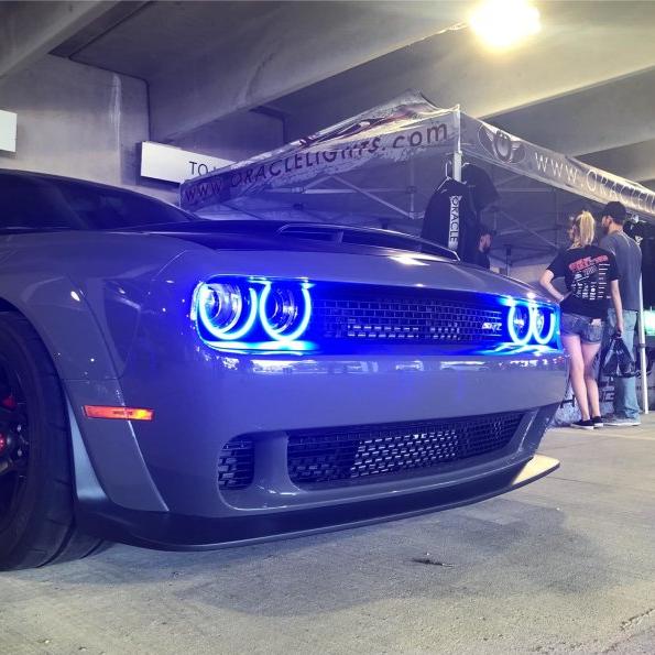 Oracle 15-21 Dodge Challenger Dynamic Surface Mount Headlight Halo Kit - ColorSHIFT - Dynamic-Fog Lights-ORACLE Lighting-ORL3990-332-SMINKpower Performance Parts