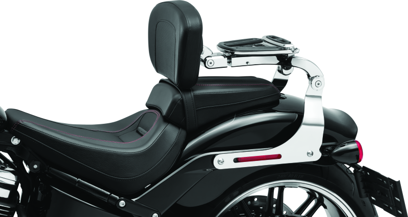 Kuryakyn Fixed Mounts Multi-Purpose Driver & Passenger Backrest 18-Up Softail Black-tuningsupply.com