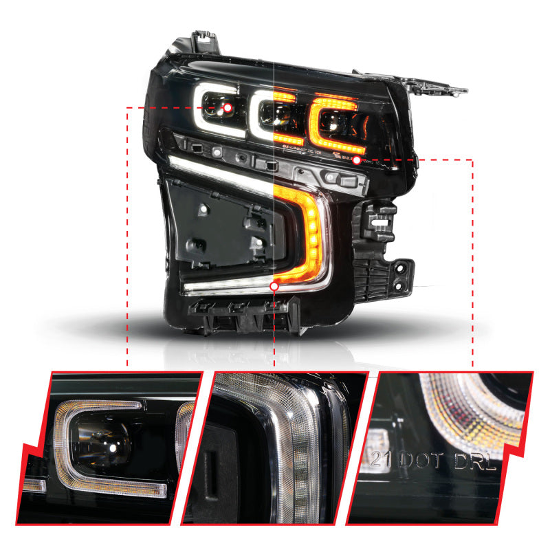 

ANZO 111636X-R - ANZ111636X-R - ANZO 21-23 Chevy Tahoe/Suburban LED Light Bar Style Headlights Black w/ Sequential DRL (Right Side) - Shipped in Europe - Tuningsupply.com
