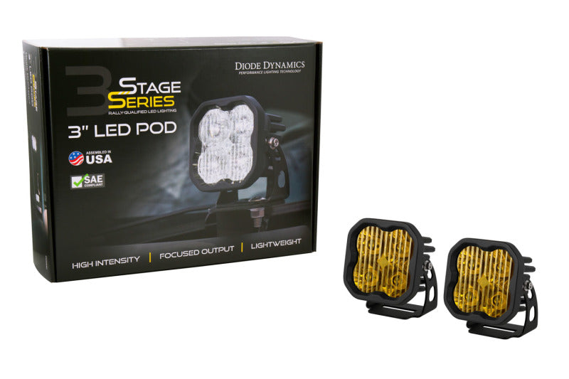 Diode Dynamics SS3 Sport ABL - Yellow SAE Fog Standard (Pair)-tuningsupply.com