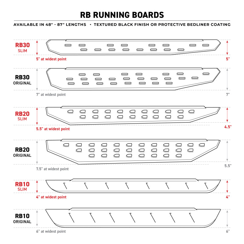 Go Rhino RB10 Running Boards - Tex Black - 80in-tuningsupply.com