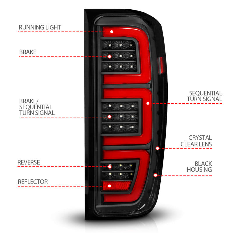 

ANZO 311457 - ANZ311457 - ANZO 19-23 GMC Sierra 1500/2500HD/3500HD Black Replacement Full LED Bar Tail Light - Shipped in Europe - Tuningsupply.com
