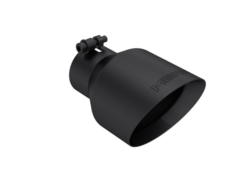 MBRP Universal 3in Hex Tip 5in Inlet 8in Length Dual Wall Exhaust Tip - Black Coated-tuningsupply.com