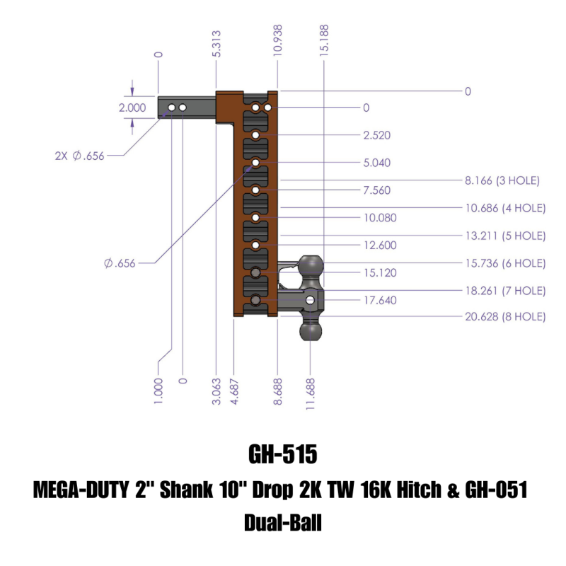 

GEN-Y Hitch GH-515 - GENGH-515 - Gen-Y Mega Duty 2in Shank 10in Drop 2K TW 16K Hitch w/GH-051 Dual-Ball - Shipped in Europe - Tuningsupply.com
