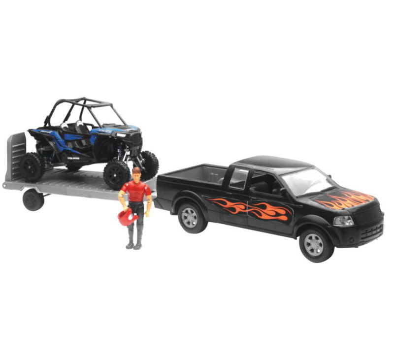 New Ray Toys Pickup with Polaris RZR XP1000 and Figurine Set/ Scale - 1:18-tuningsupply.com